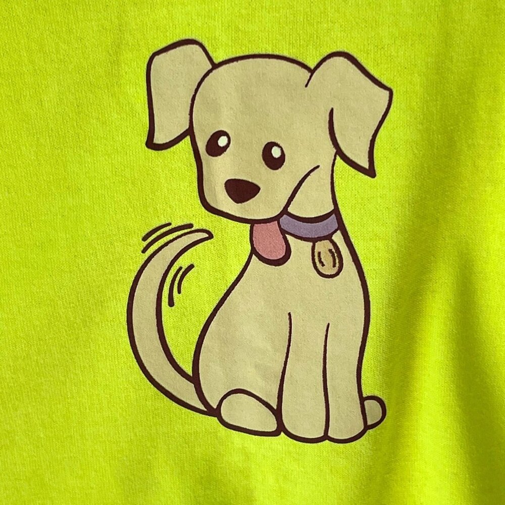 Kid’s T Shirt Happy Puppy Child's Children's Youth Yellow XS Never Worn NEW